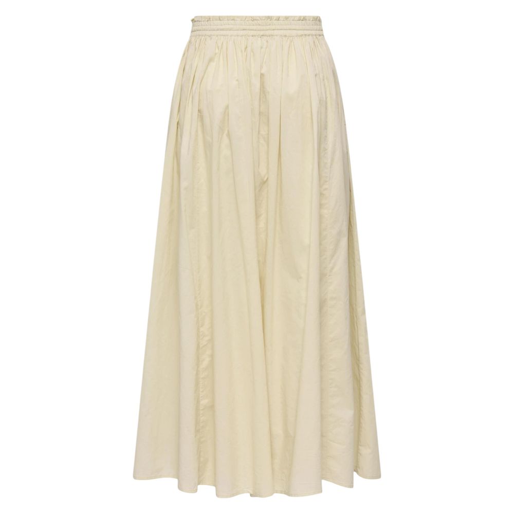 Beige Cotton Long Skirt