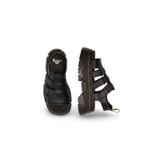 Black Leather Platform Sandals