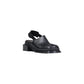 Black Leather Mules