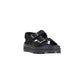 Black Leather Flat Sandals