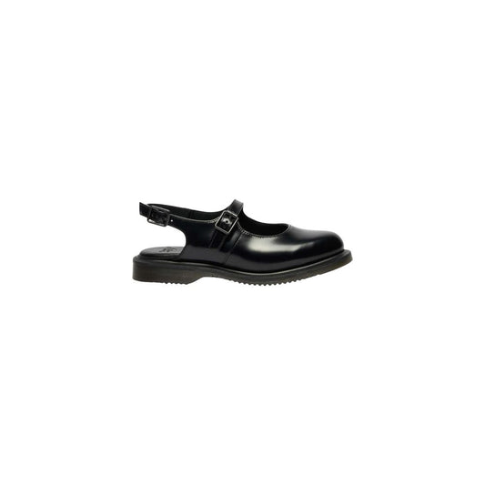 Black Leather Flat Sandals