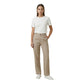 Beige Viscose Casual Pants