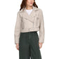 Beige Recycled Polyester Biker Jacket