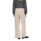 Beige Viscose Casual Pants