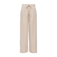 Beige Viscose Casual Pants