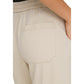 Cream Cotton Flared Pants