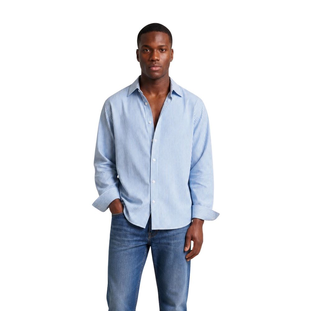Blue Cotton Pattern Shirt
