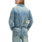 Blue Elastane Denim Jacket