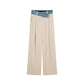 Beige Viscose Flared Pants