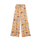 Orange Viscose Casual Pants