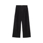 Black Polyester Casual Pants