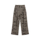 Gray Polyester Casual Pants