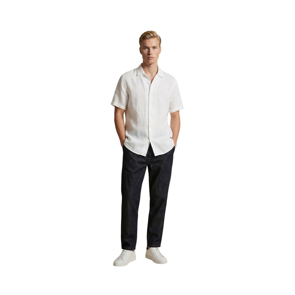 Blue Cotton Casual Pants