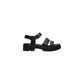 Black Leather Platform Sandals