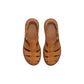 Brown Leather Flat Sandals