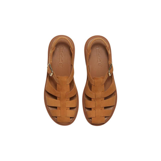 Brown Leather Flat Sandals