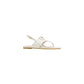 White Leather Flat Sandals
