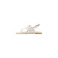 White Leather Flat Sandals