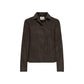 Brown Polyester Full-Length Jacket