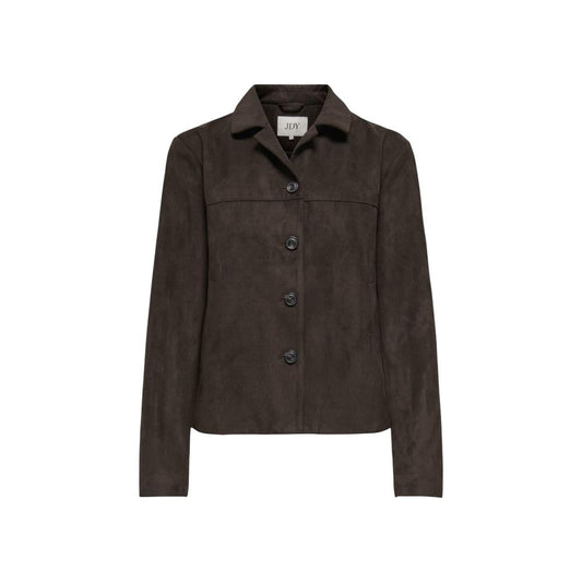Brown Polyester Full-Length Jacket