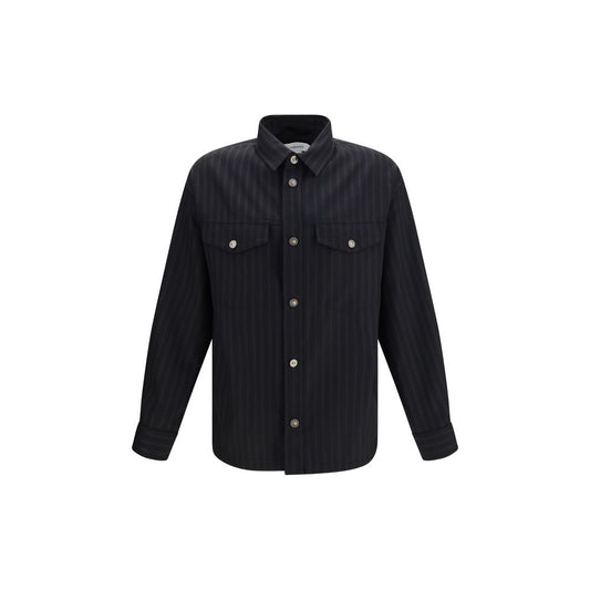 Black Wool Oves Aries Pattern Shirt