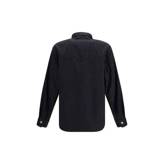 Black Wool Oves Aries Pattern Shirt