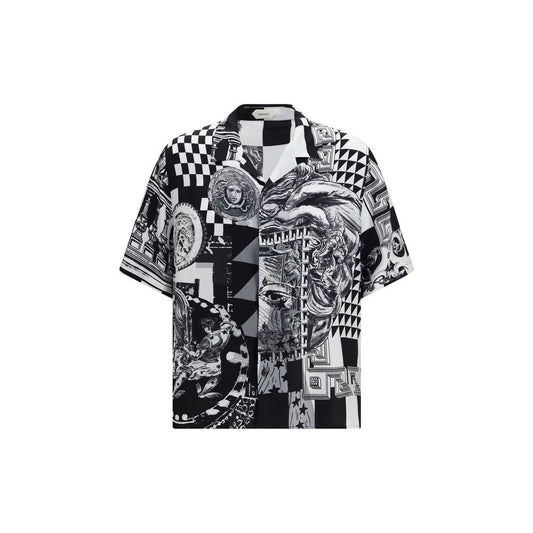 Black Silk Pattern Shirt