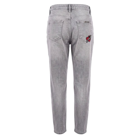 Grey Cotton Women's Jeans