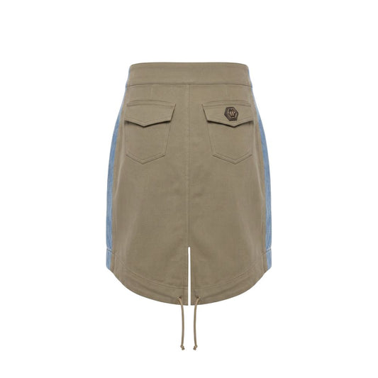 Blue Cotton Women Skirt