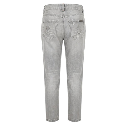 Grey Fabric Women Jeans