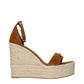 Brown Leather Wedge Sandals