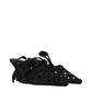 Black Fabric Strap-On Sandals