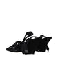 Black Fabric Strap-On Sandals