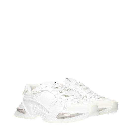 White Fabric Athletic Sneakers
