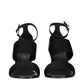 Black Fabric Platform Sandals