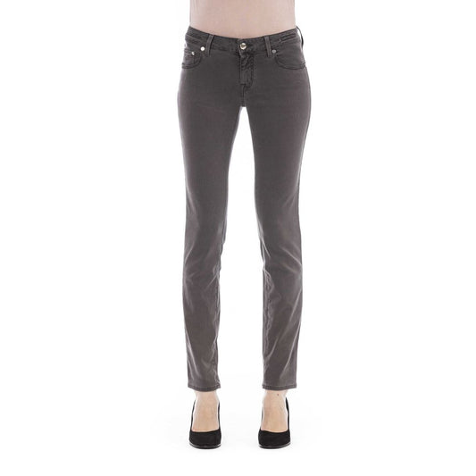 Gray Cotton Women Jeans