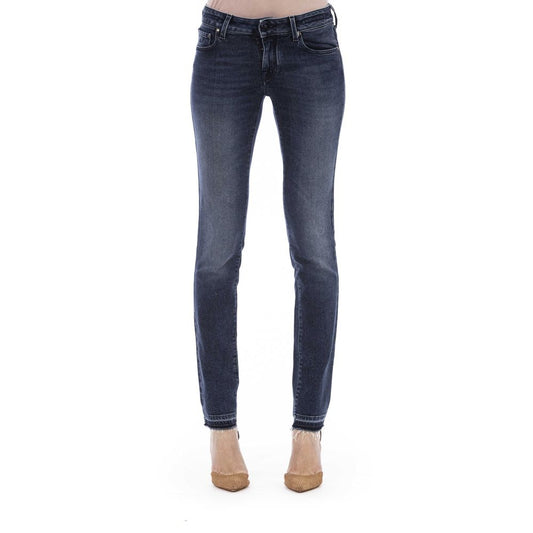 Blue Cotton Women Jeans