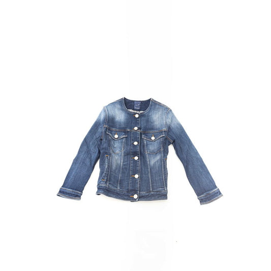 Blue Cotton Women Jacket