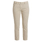Beige Cotton Women Pants