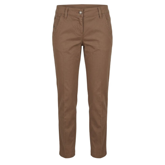 Brown Cotton Women's Pants