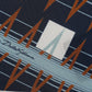 Navy Blue Abstract Square Pocket Foulard Scarf