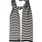 Black White Stripes Silk Knitted Shawl Scarf