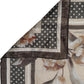 Men Beige Floral Linen Square Foulard Scarf
