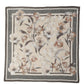 Men Beige Floral Linen Square Foulard Scarf