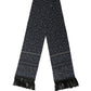 Blue Floral Silk Fringed Neck Shaw Scarf