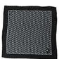 Black Silk Geometric Handkerchief Pocket Scarf