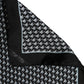 Black Silk Geometric Handkerchief Pocket Scarf