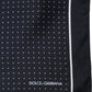 Blue Silk Polka Dot Handkerchief Pocket Scarf