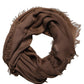 Brown Silk Wool Fringed Men Lace Stole Scarf