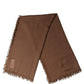Brown Silk Wool Fringed Men Lace Stole Scarf